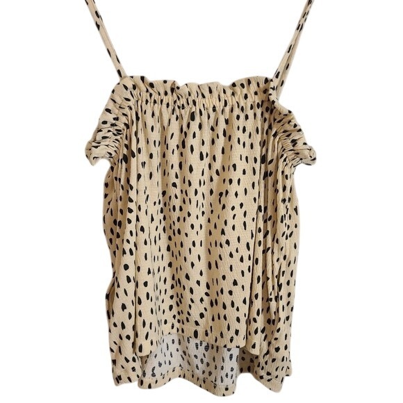 Aimee Kestenberg Beige Black Spotted Flowy PJ Tank Top Large - Picture 4 of 5